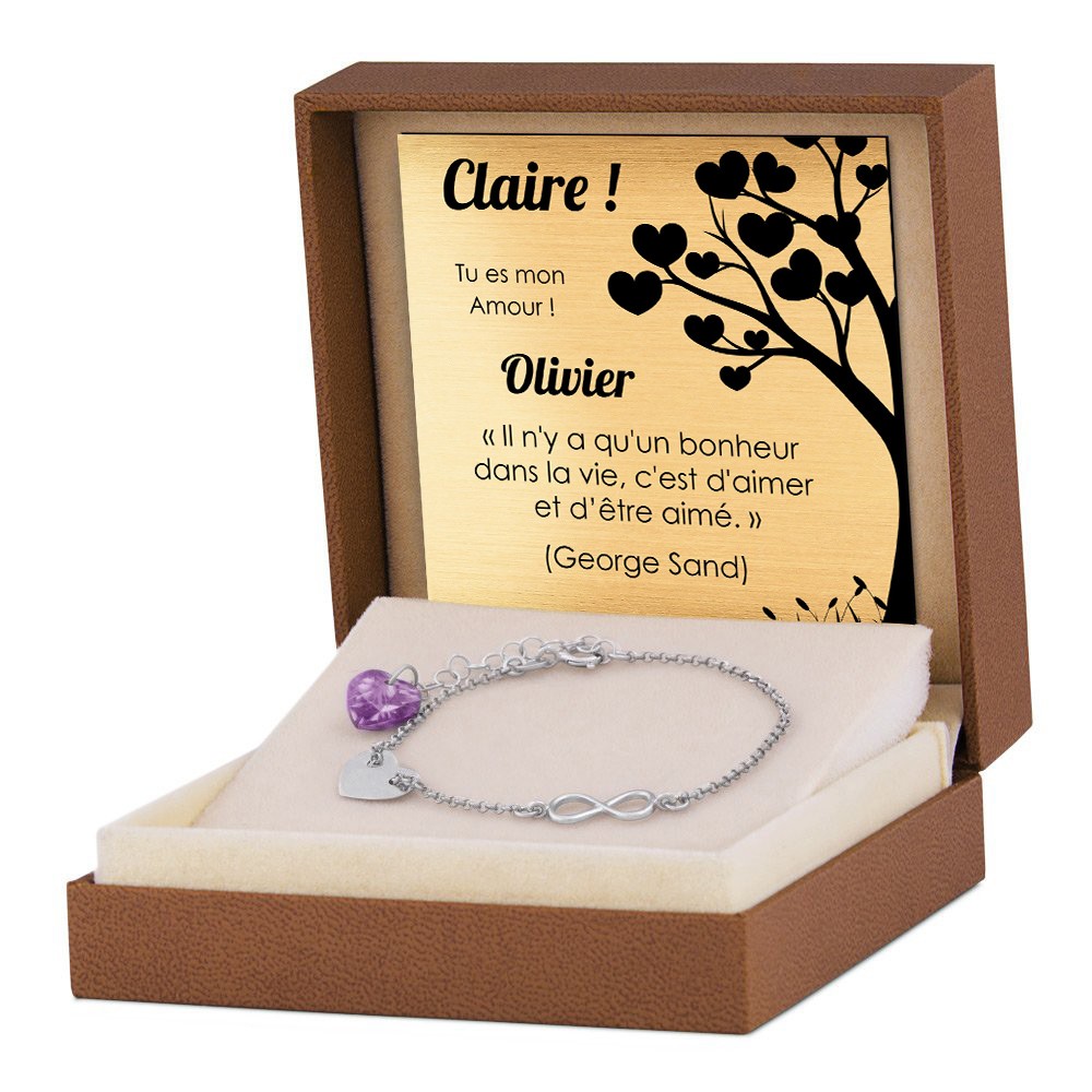 Pulseras de plata de Murrano con grabado para una prometida