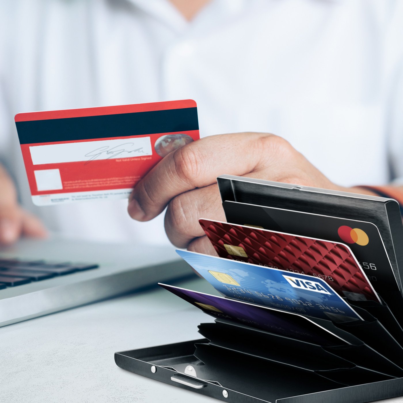 Porte-cartes en métal Murrano personnalisé pour ami