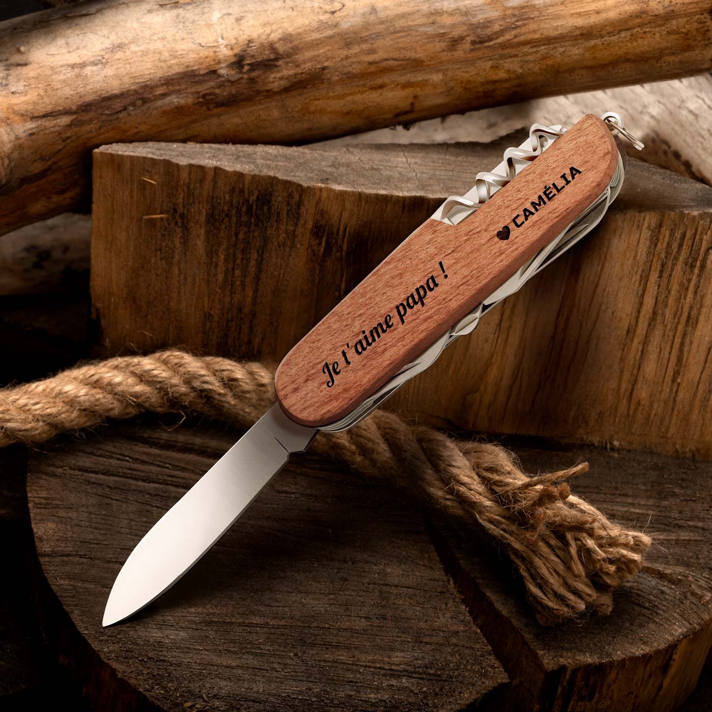 Couteau suisse personnalisé Murrano pour l'anniversaire de papa
