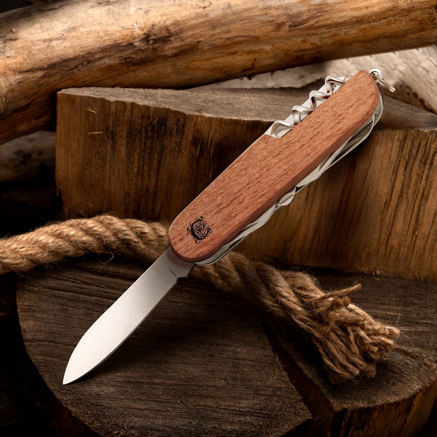 Couteau suisse Murrano avec gravure - Cadeau d'anniversaire pour homme