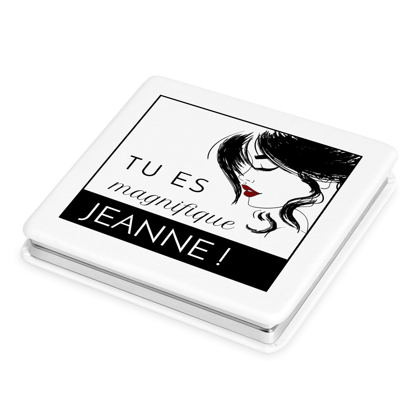 Miroir de bols cuadrado personalizado Murrano para ella, blanco