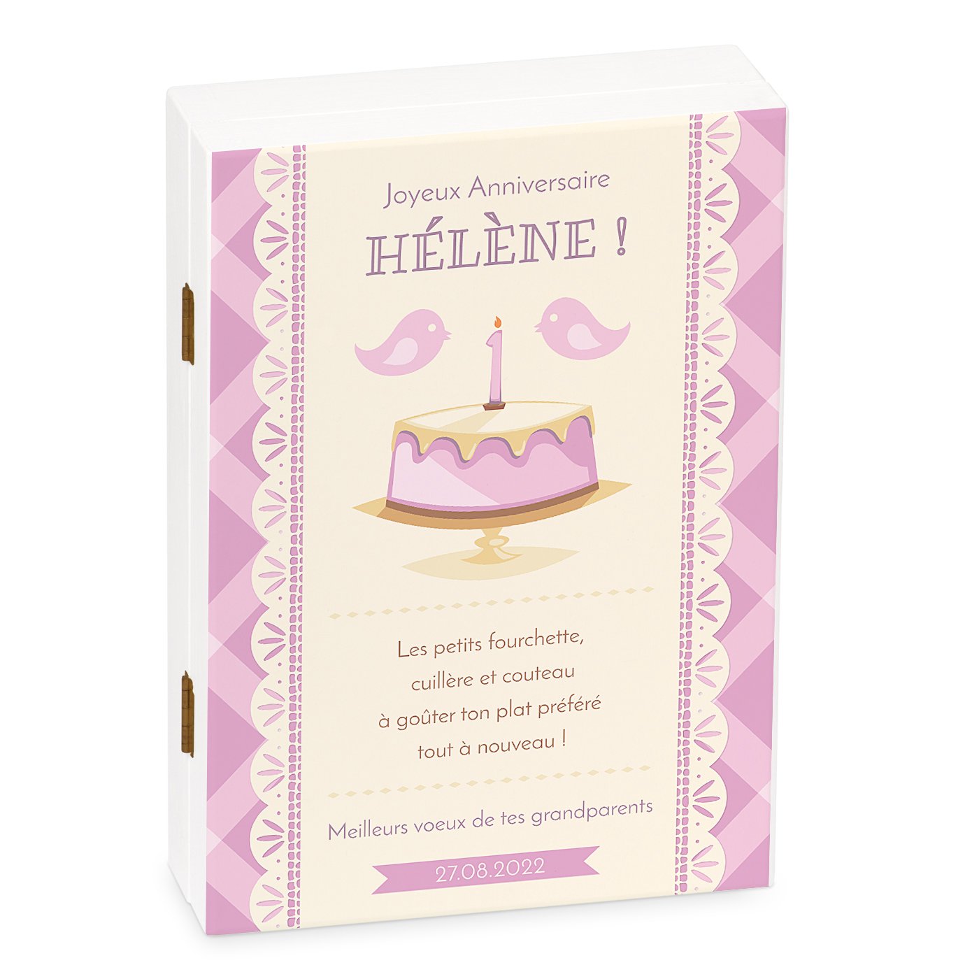 Murrano Customized Cutlery Set with Case for Girl's 1st Birthday