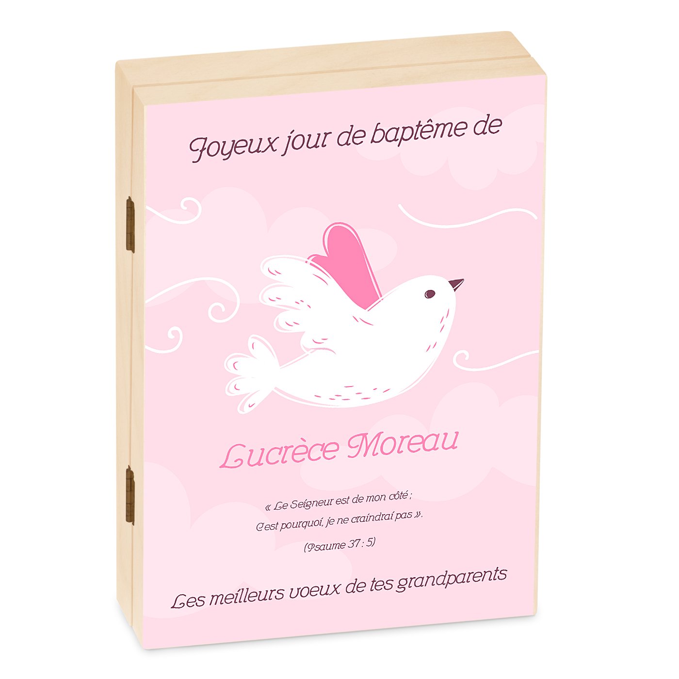 Murrano Personalized Children's Cutlery Set in Wood Box - Girl Baptism