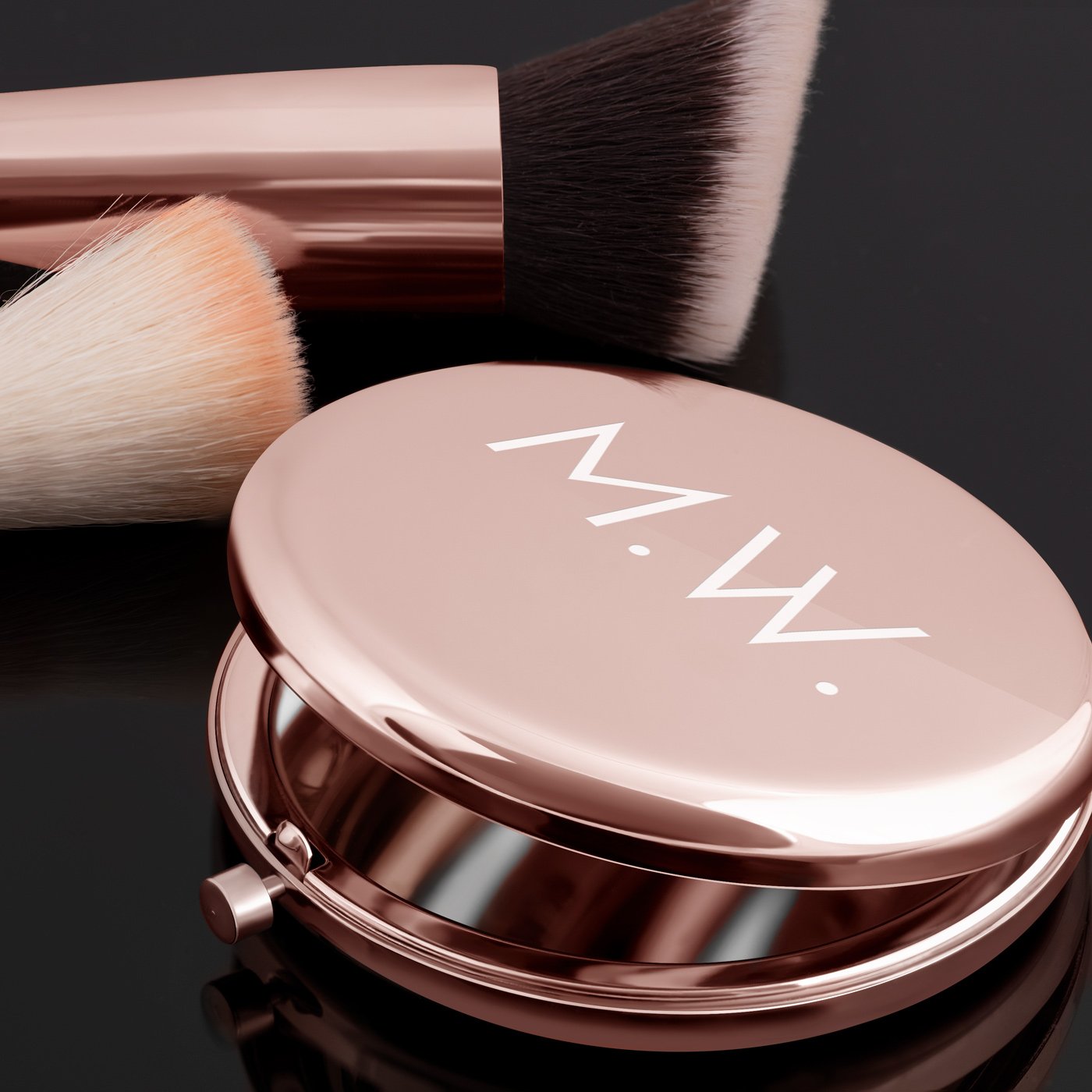 Miroir de bols redondo personalizado en oro rosa de Murrano para su cumpleaños