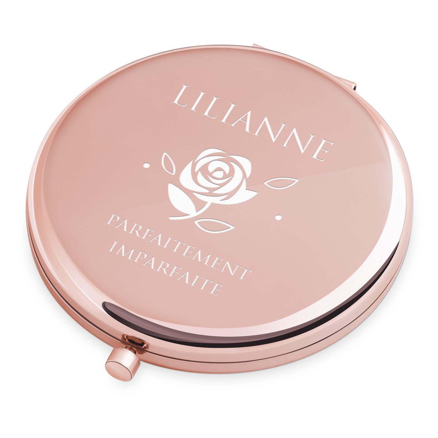 Miroir de bols redondo personalizado con oro rosado de Murrano para el cumpleaños de una esposa