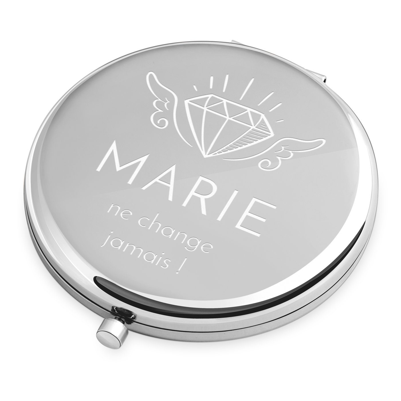Miroir de bols redondo personalizado Murrano - Plata