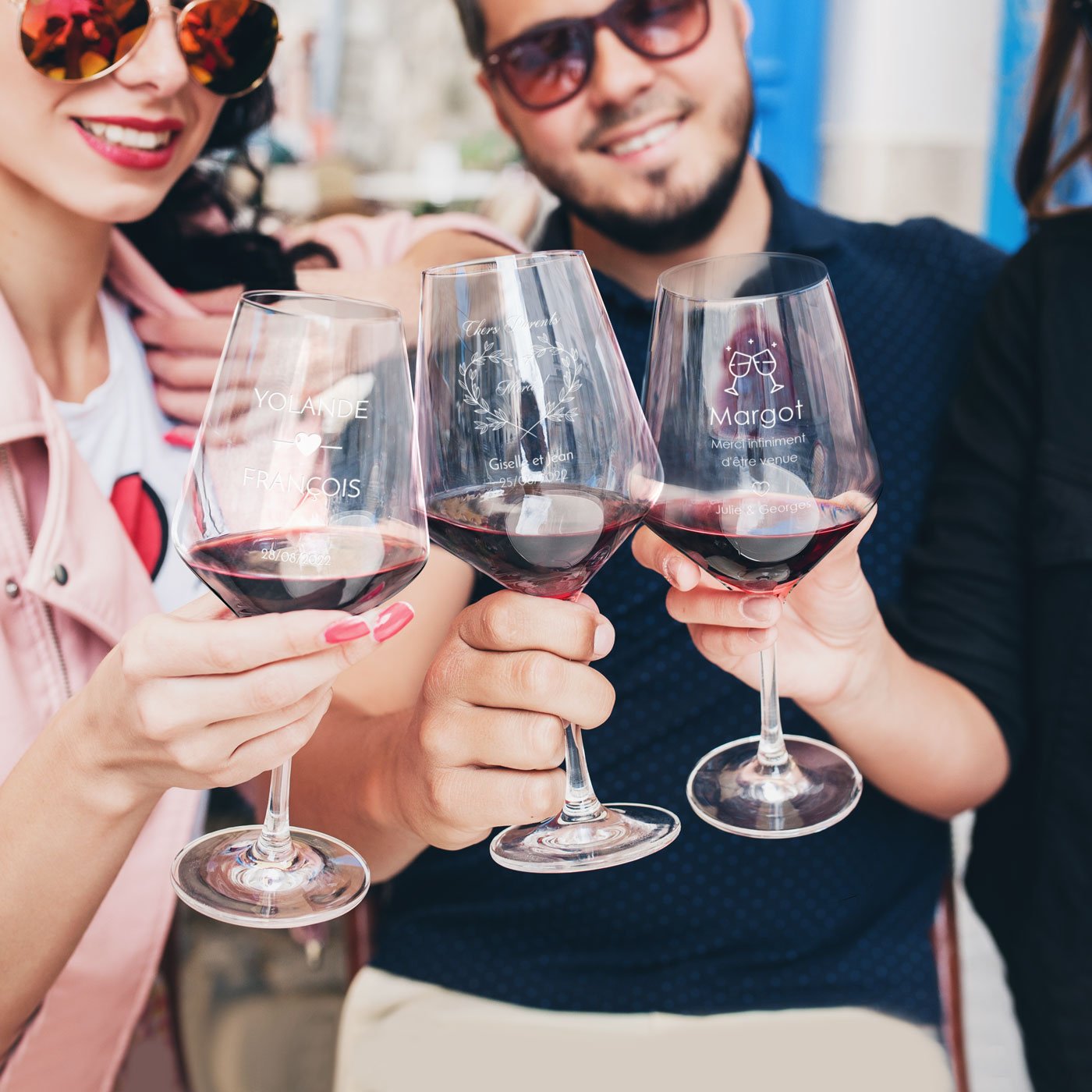 Set de vasos de vino Murrano Avant-Garde Personalizados (6 piezas) con Grabado láser para el cumpleaños de una mujer