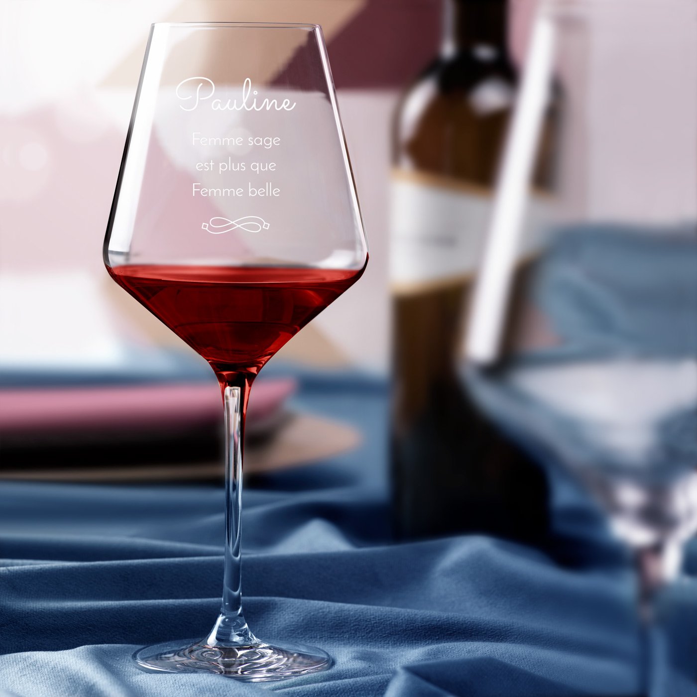 Set de vasos de vino Murrano Avant-Garde Personalizados (6 piezas) con Grabado láser para el cumpleaños de una mujer