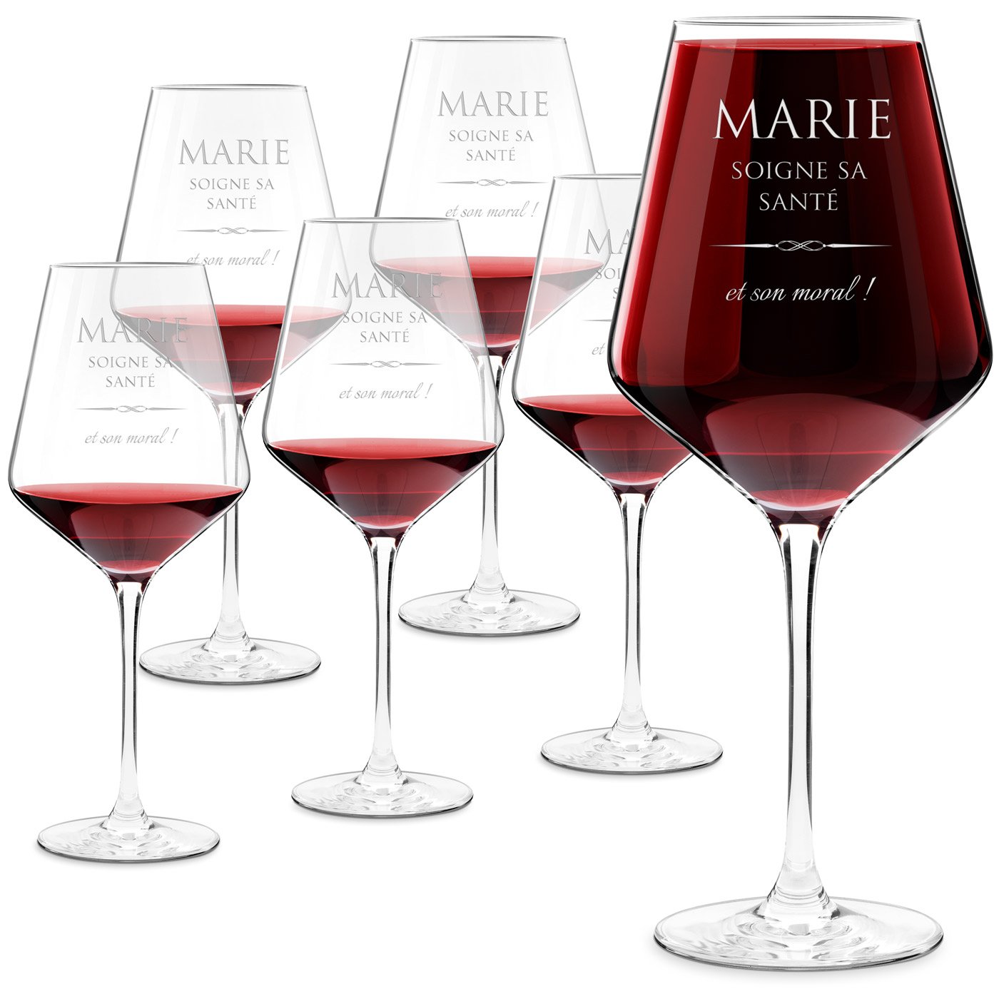 Juego de vasos de vino Murrano Grabados de Diseño Avanzado (6 unidades)