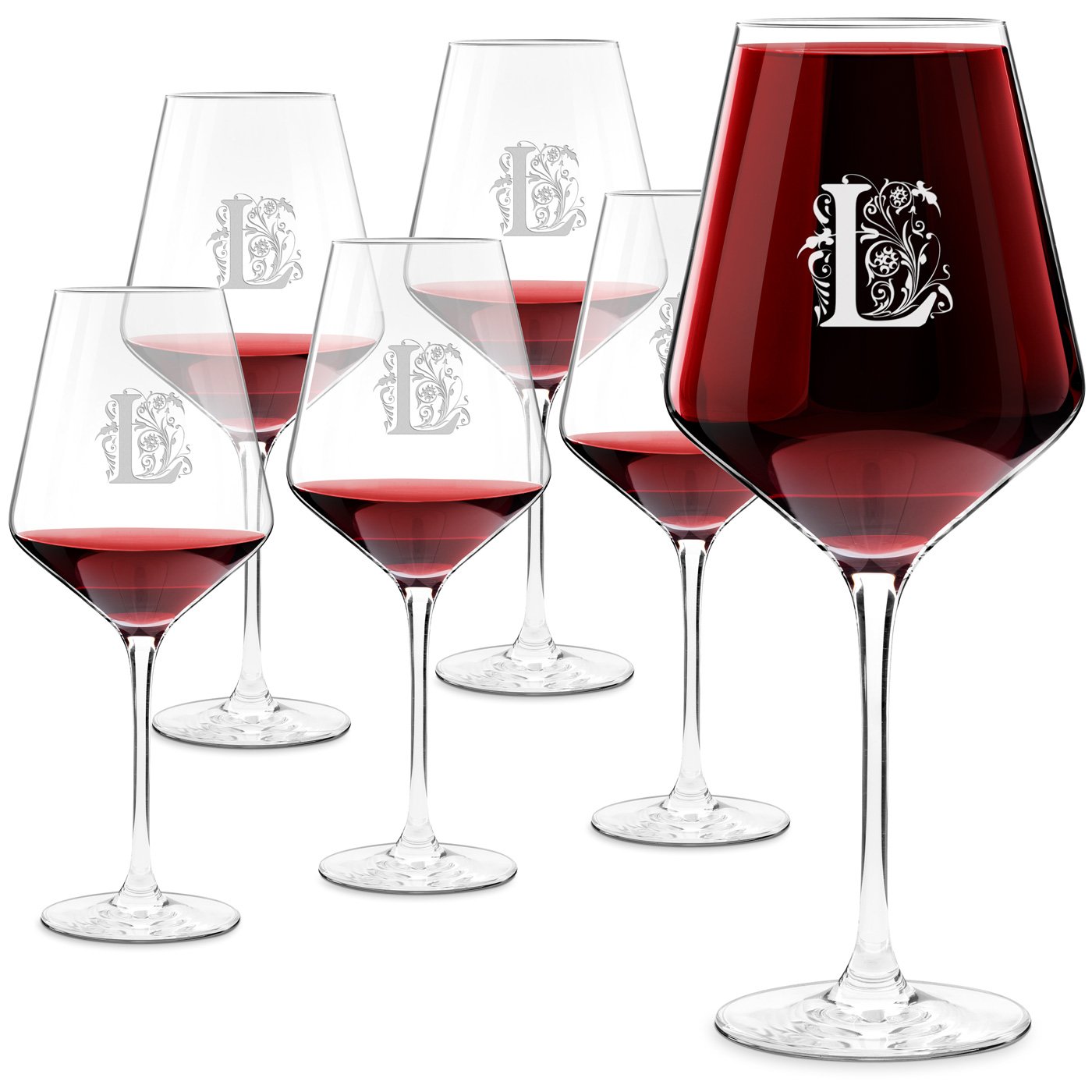 Juego de vasos de vino Murrano Grabado láser Avant-Garde (6 piezas)
