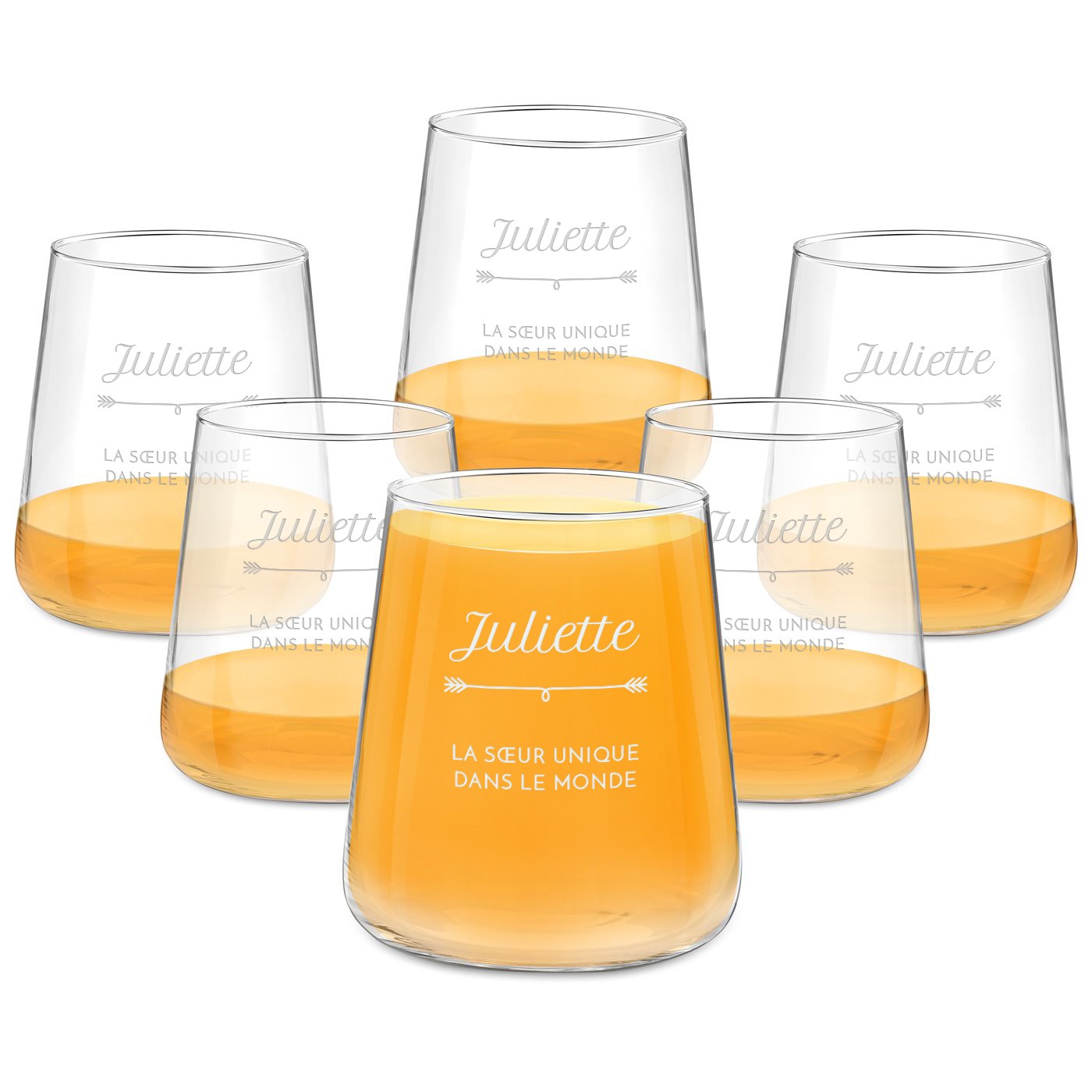 Set de vasos personalizados para el cumpleaños de una hermana (paquete de 6)