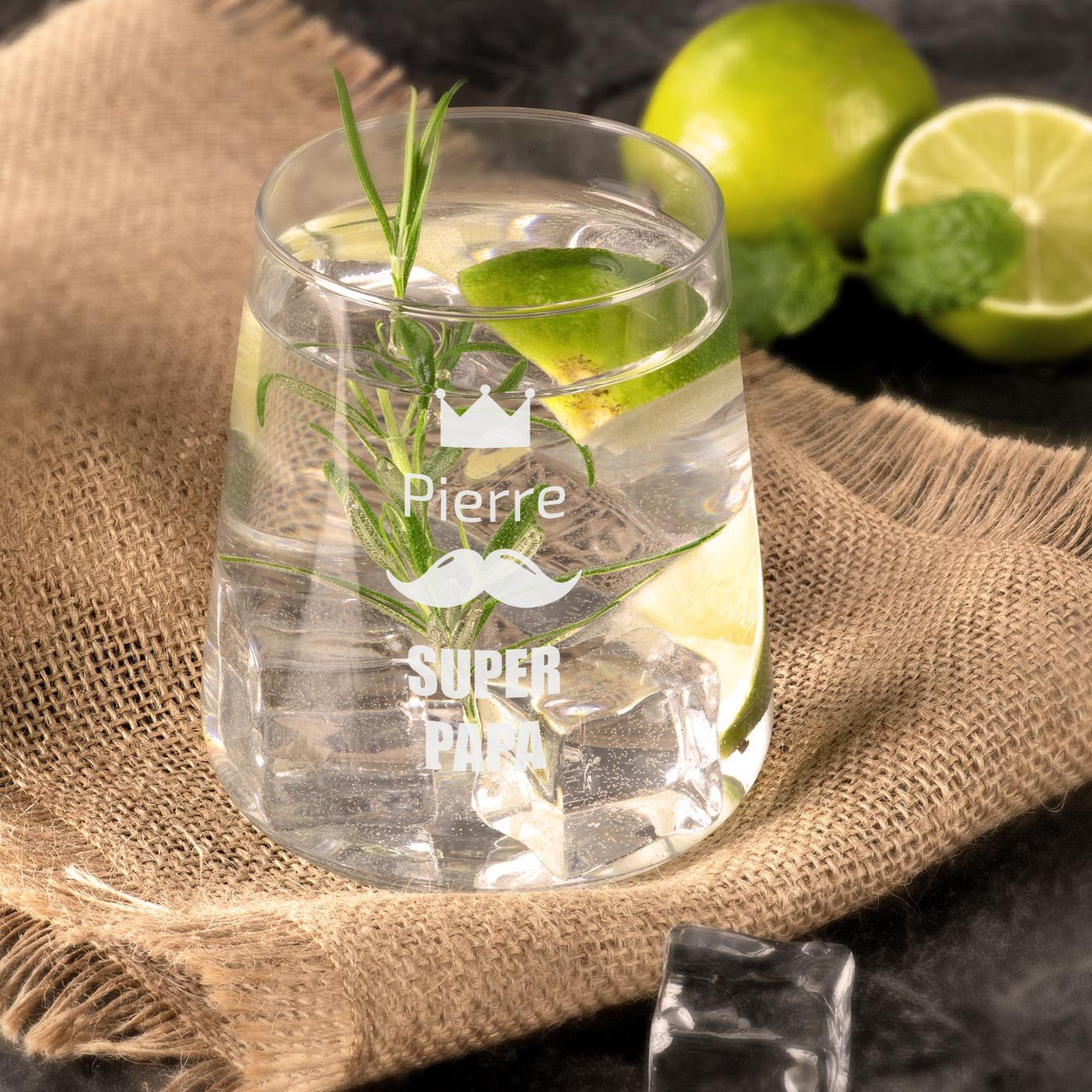 Juego de 6 vasos personalizados Murrano para el Día del Padre