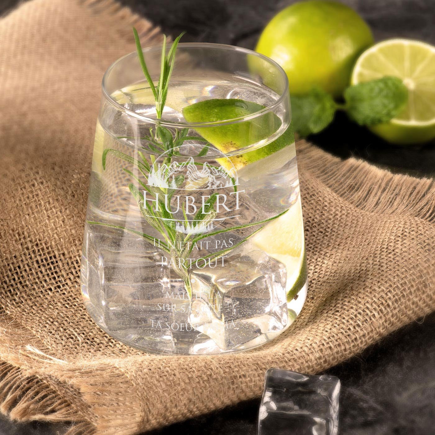 Conjunto de vasos personalizados Murrano para amante de la montaña