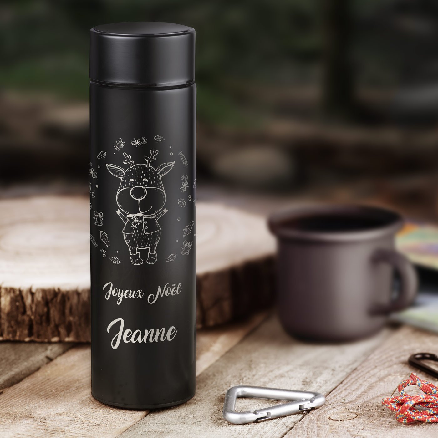 Botella aislada personalizada Murrano con pantalla LED para mamá en Navidad