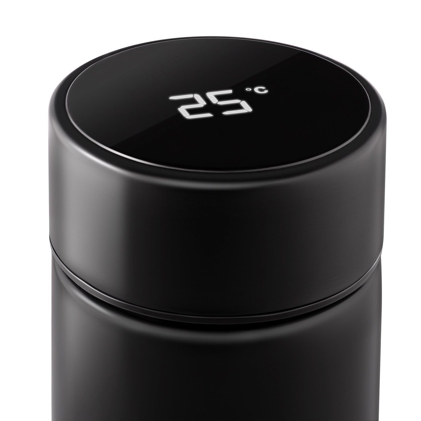Botella Aislante Negra Murrano con Pantalla LED para Compañeros