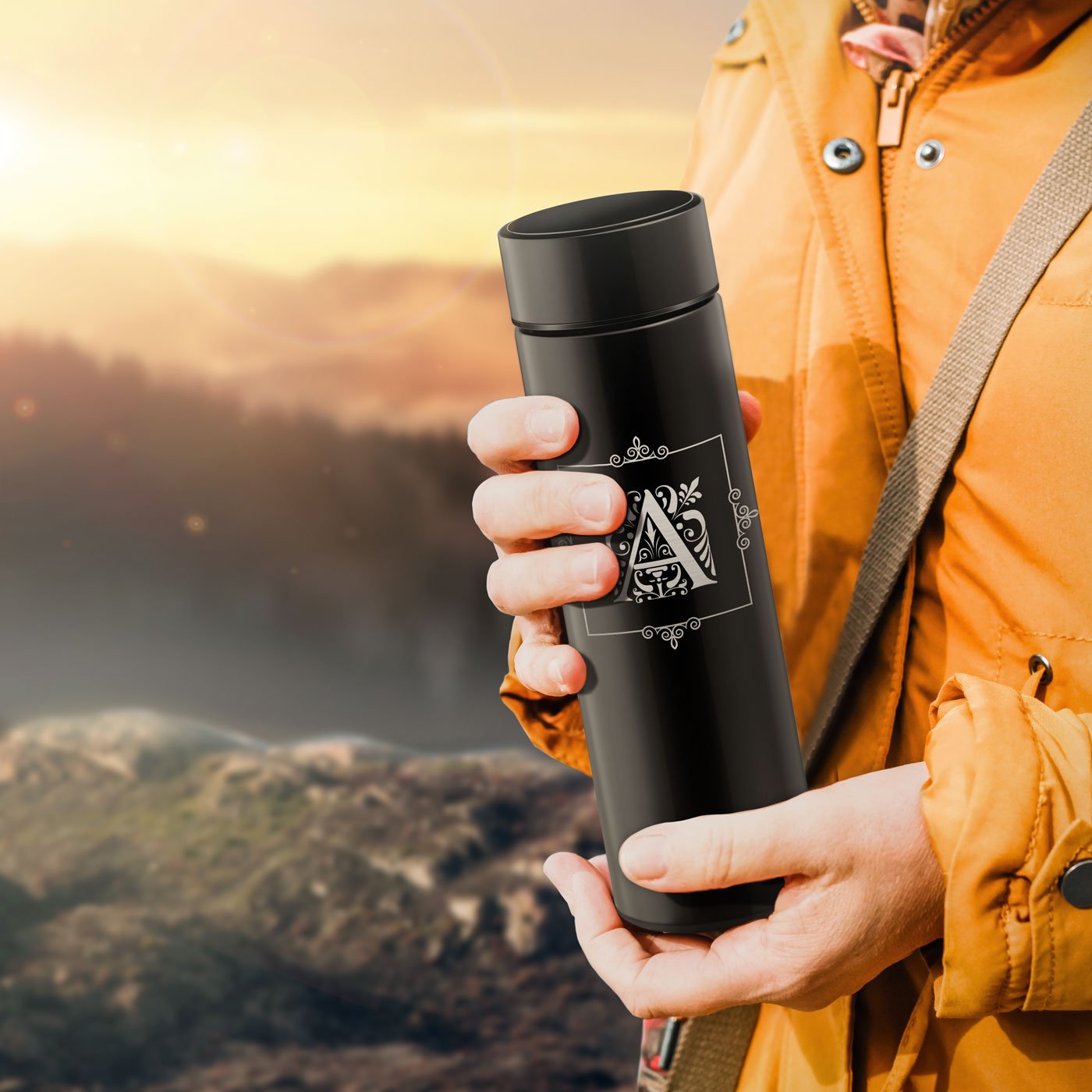 Botella Aislada de Murrano con Pantalla LED para el Cumpleaños de un Caballero