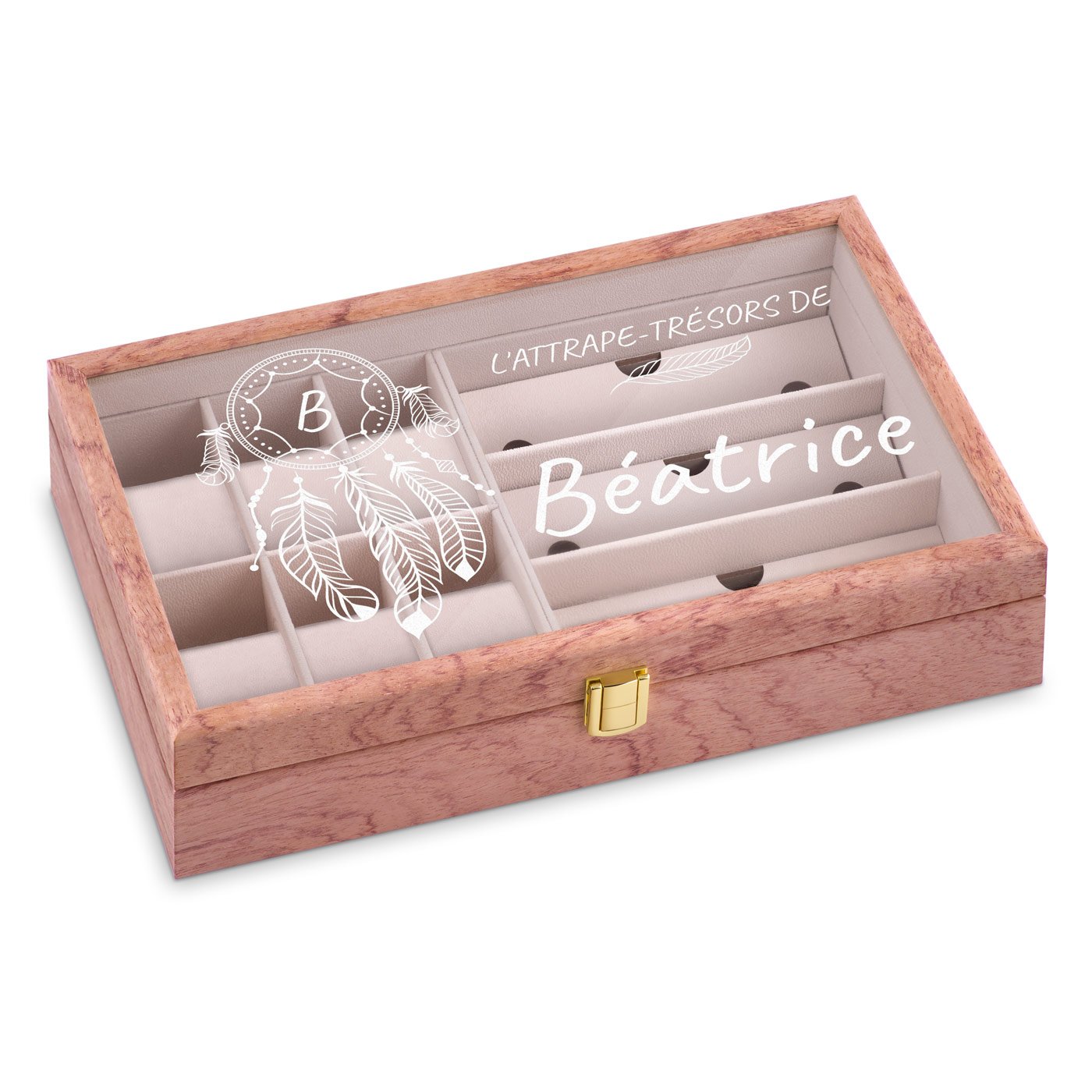 Murrano Personalized Wood Box - Rose with Engraving for a Friend's Birthday