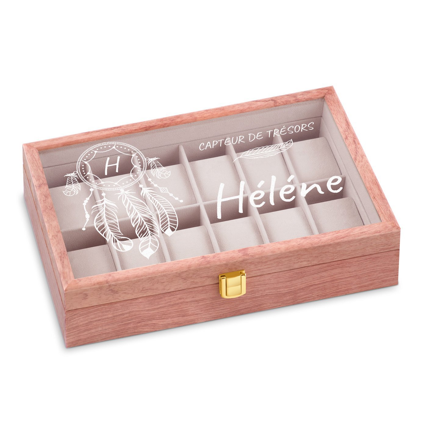 Murrano Personalized Pink Wood Watch Box for a Friend's Birthday