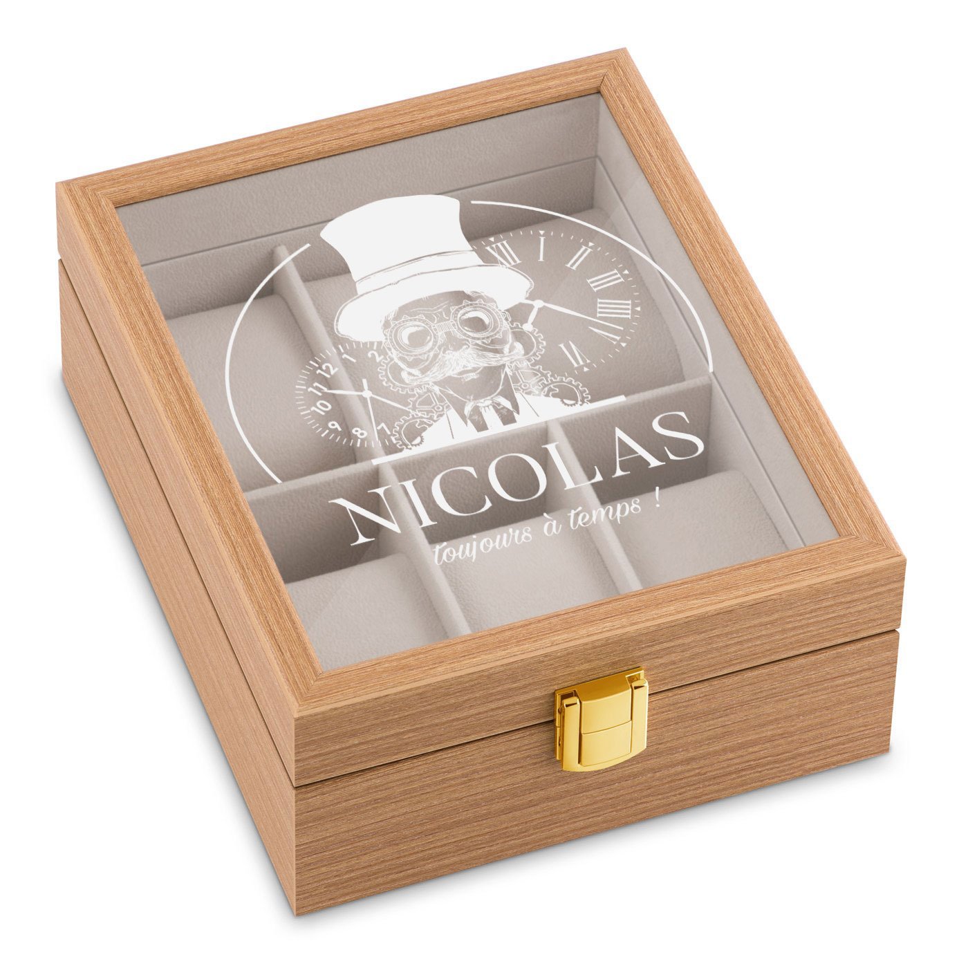 Murrano Wood Watch Box with Engraving for a Colleague's Birthday