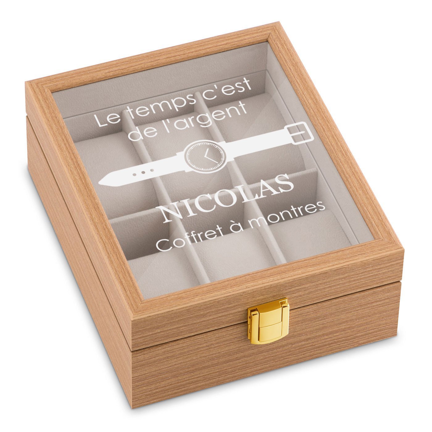 Murrano Wood Watch Box with Engraving for Husband's Anniversary