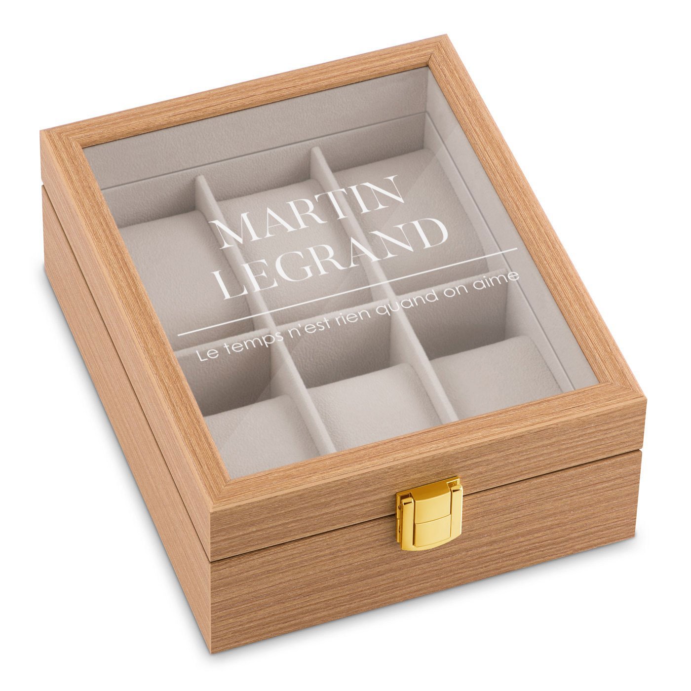 Caja de relojes personalizada de madera Murrano para hombres - Regalo del Día de San Valentín