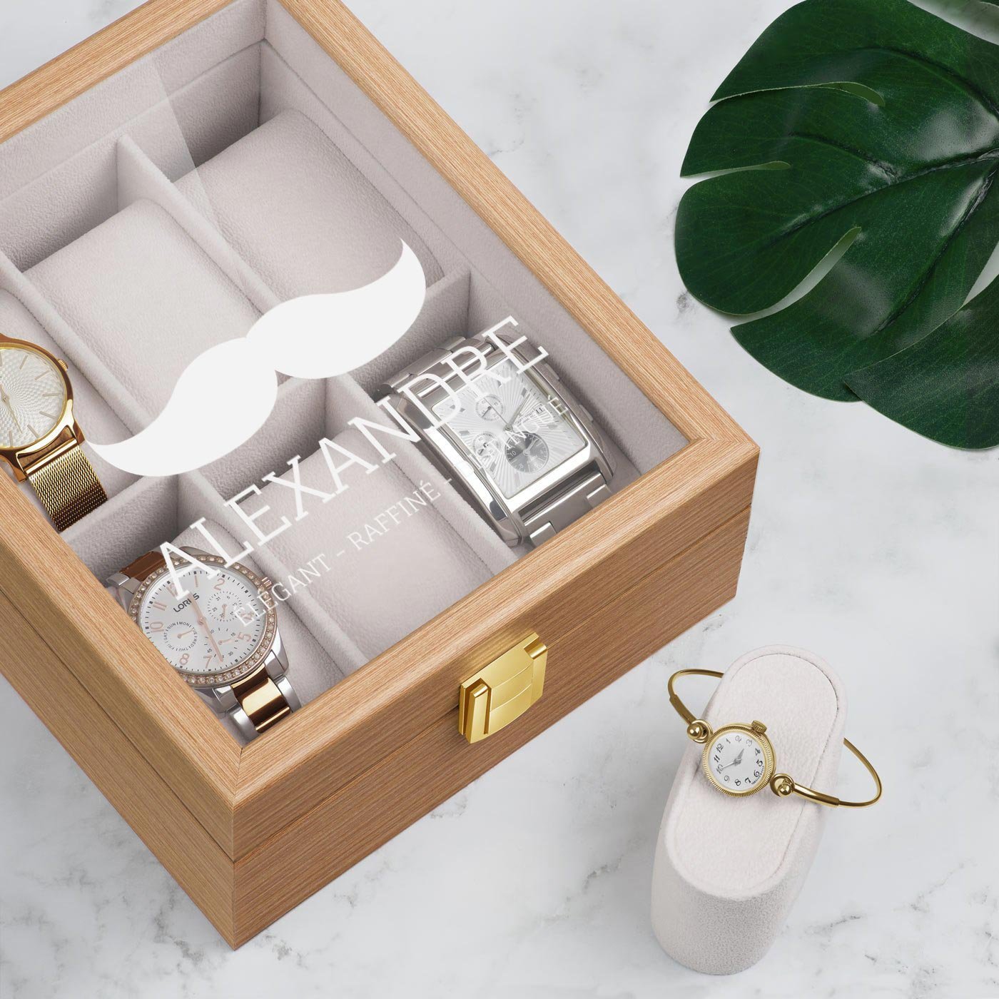 Murrano Custom Wood Watch Box for Husband on Valentine's Day