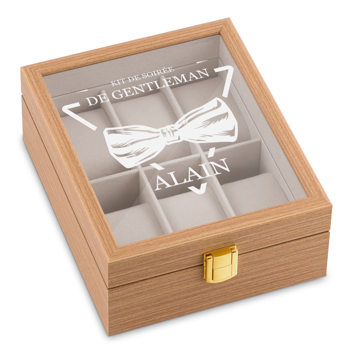 Caja de relojes de madera personalizada de Murrano para el aniversario de un caballero