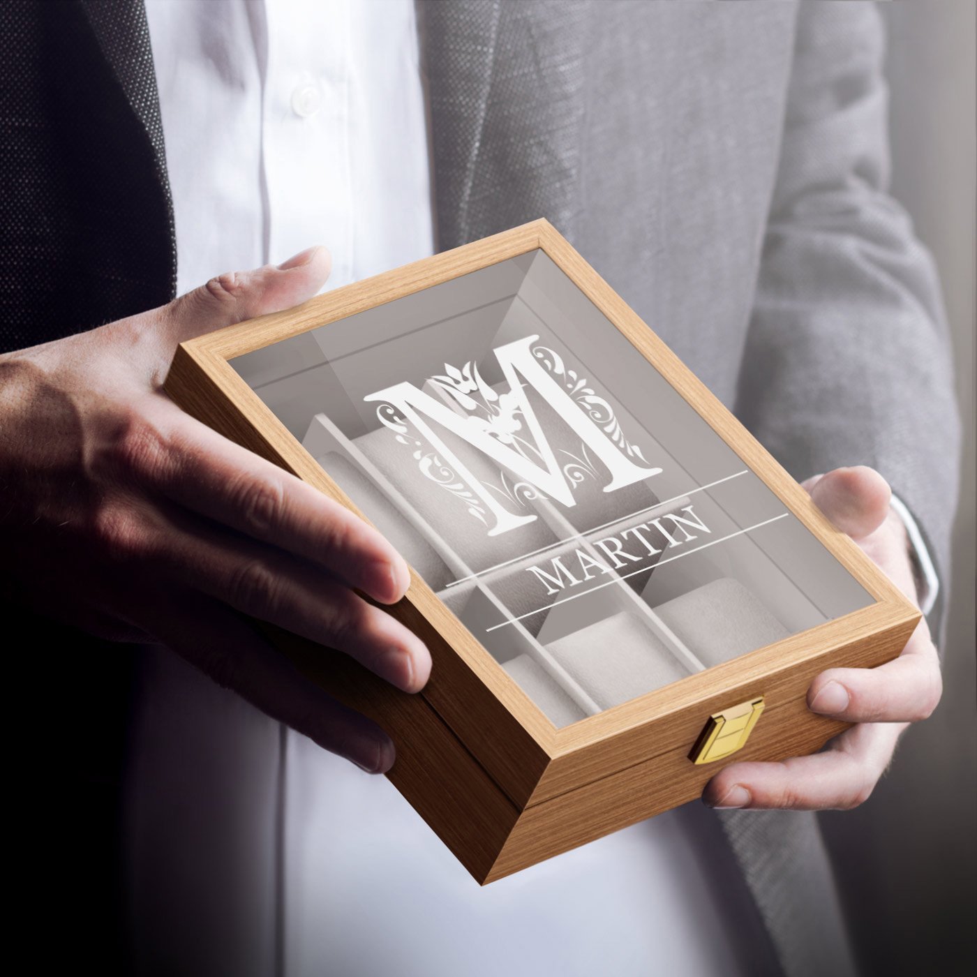 Murrano Custom Wooden Watch Box for Him