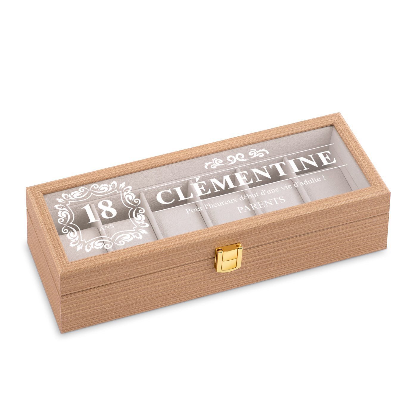 Murrano Customized Wood Watch Box for a Young Girl's 18th Birthday