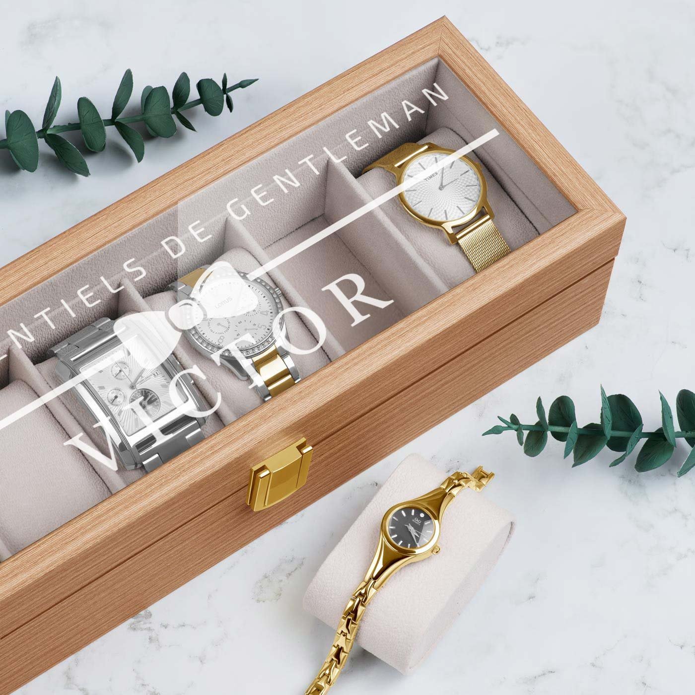 Murrano Wooden Watch Box with Engraving for a Gentleman's Anniversary