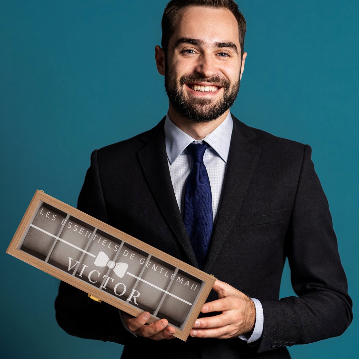 Murrano Wooden Watch Box with Engraving for a Gentleman's Anniversary