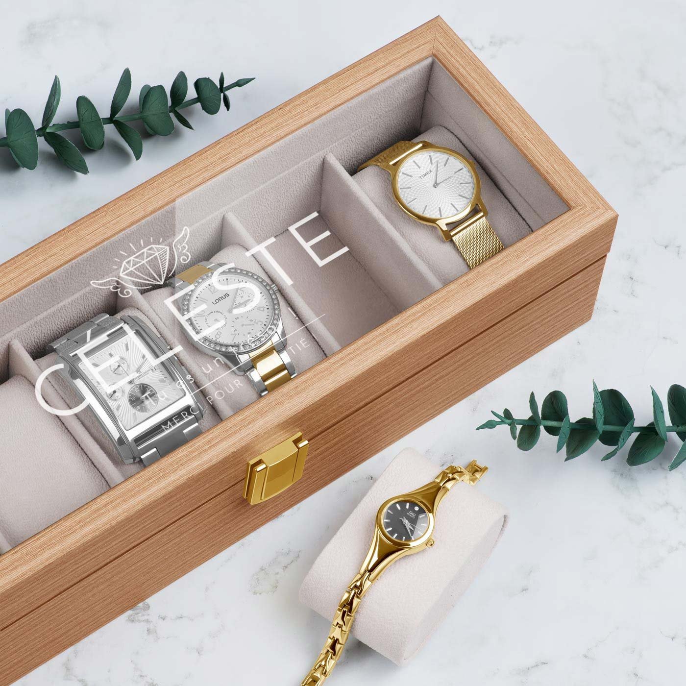 Murrano Wooden Watch Box with Engraving for a Bride's Maid