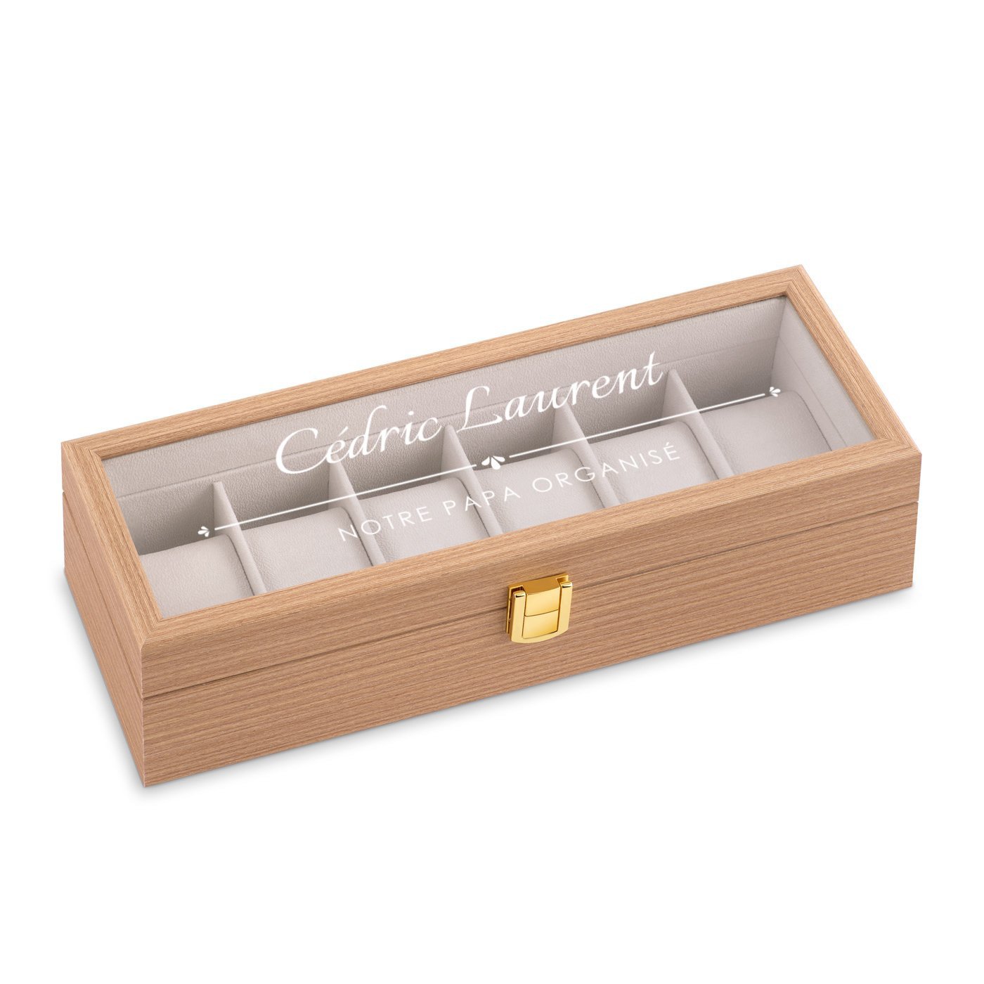 Murrano Wood Watch Box with Engraving for Father's Day