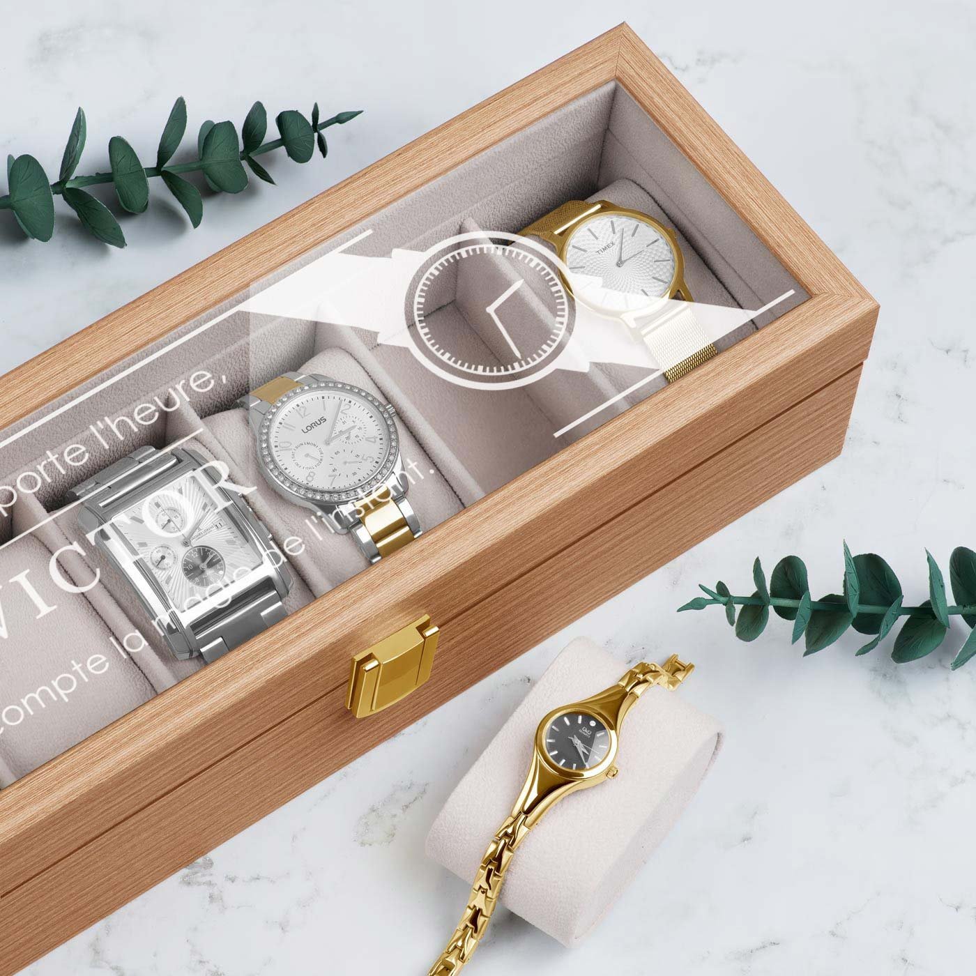 Murrano Wooden Watch Box with Engraving for a Friend's Birthday