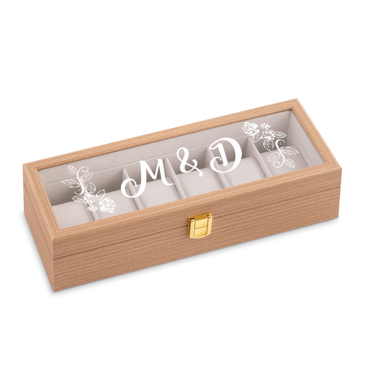 Murrano Custom Wood Watch Box for Couple Wedding Anniversary