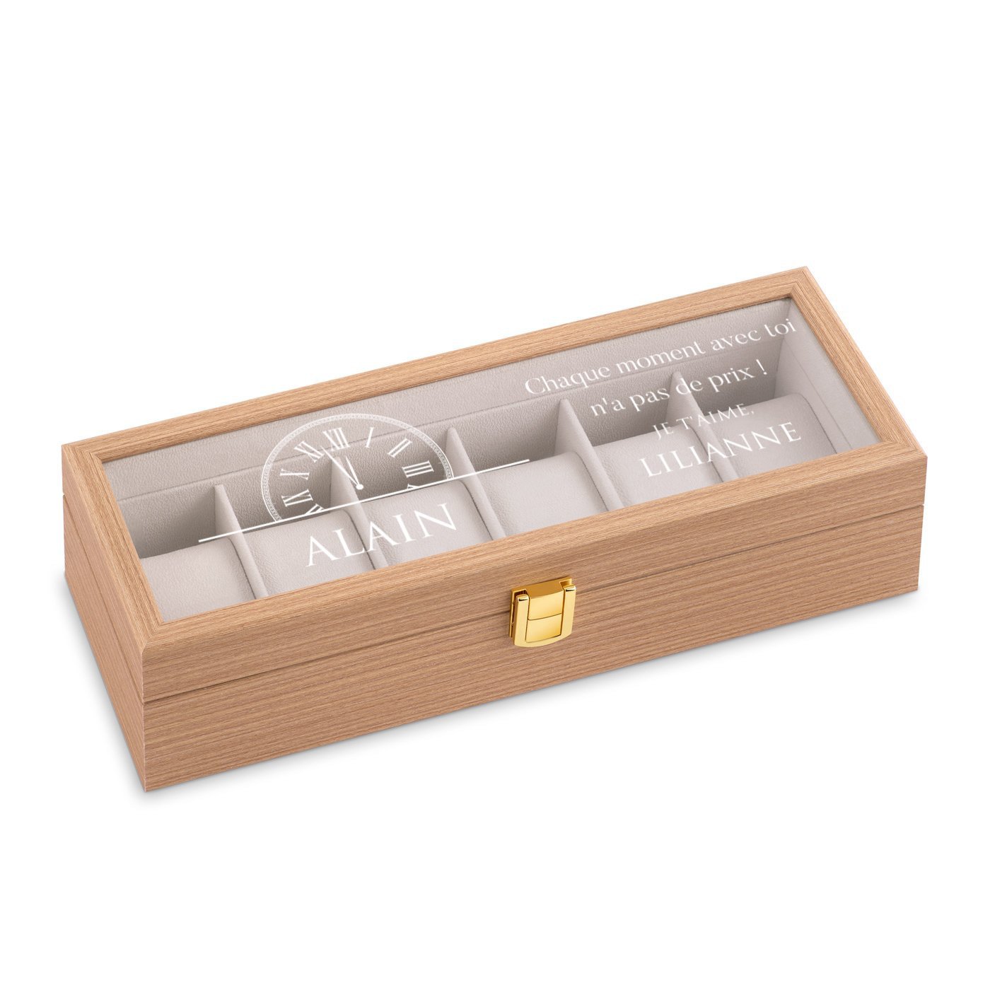 Caja de reloj de madera personalizada Murrano para hombres