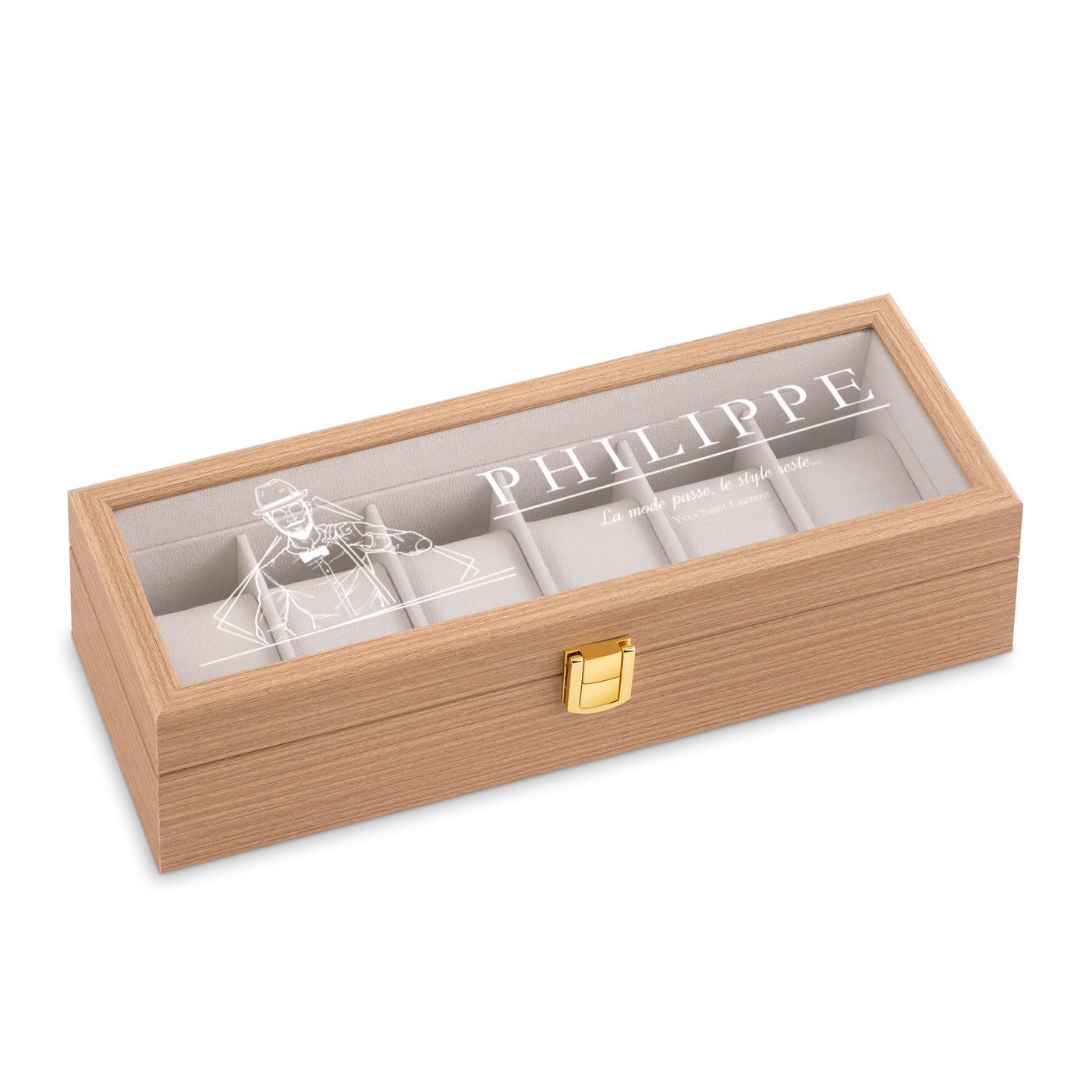 Murrano Custom Wood Watch Box for Husband's Birthday