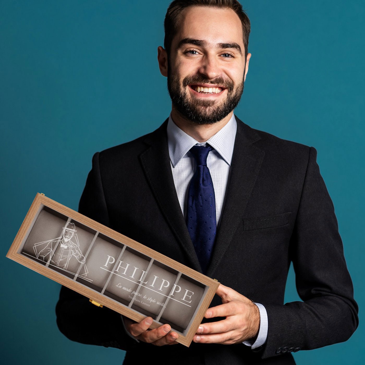 Murrano Custom Wood Watch Box for Husband's Birthday