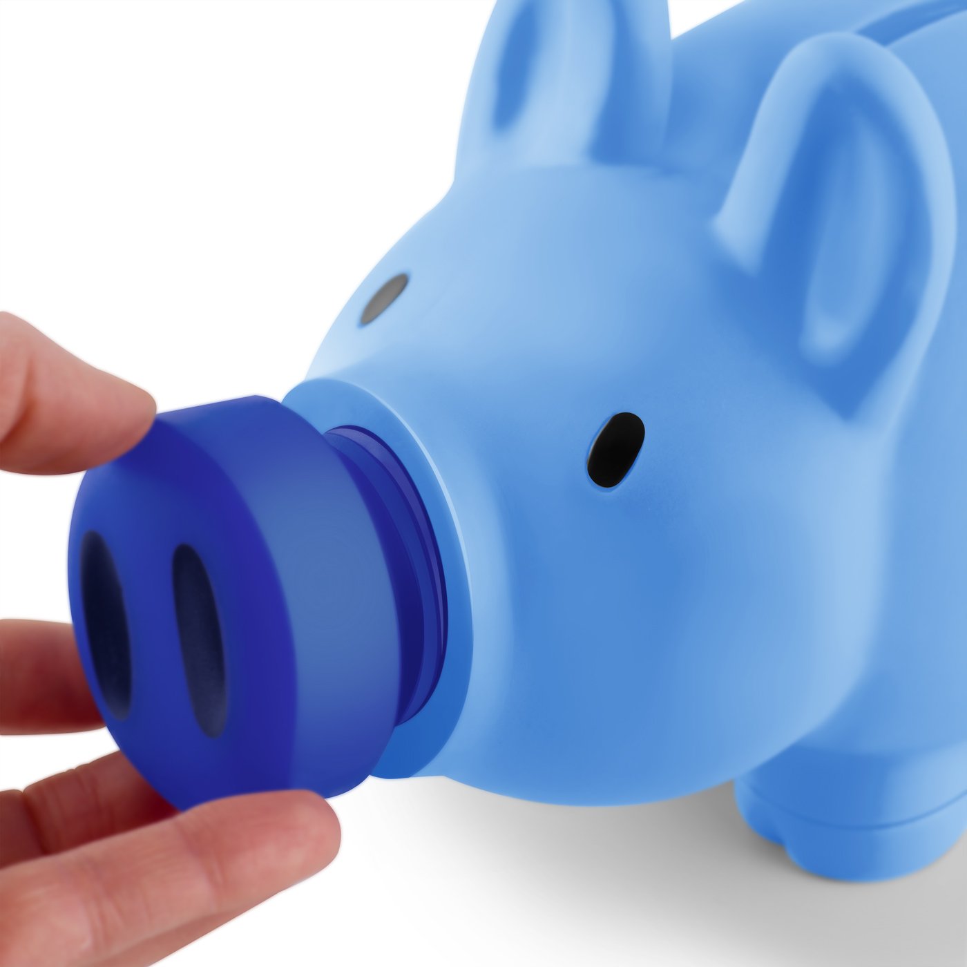 Caja de ahorros azul personalizada para el primer cumpleaños de tu nieto