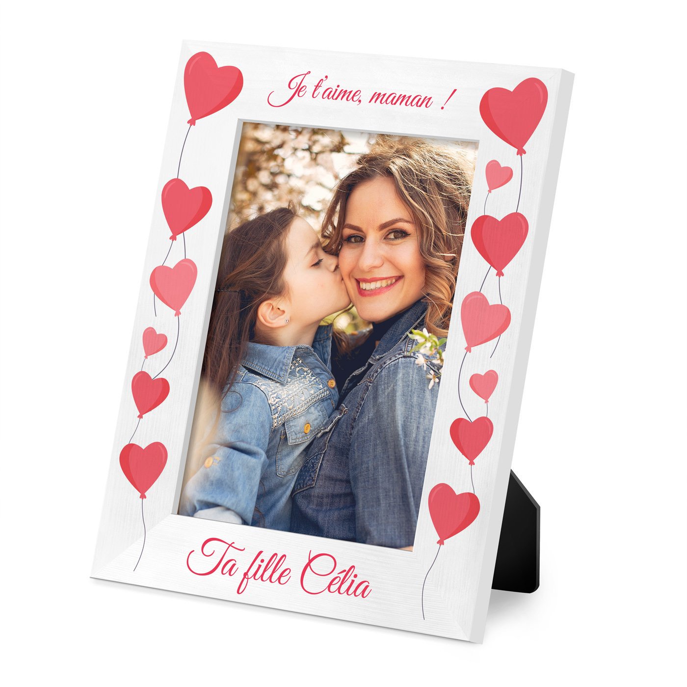 Marco de foto de madera blanca personalizado Murrano - Regalo para el Día de las Madres