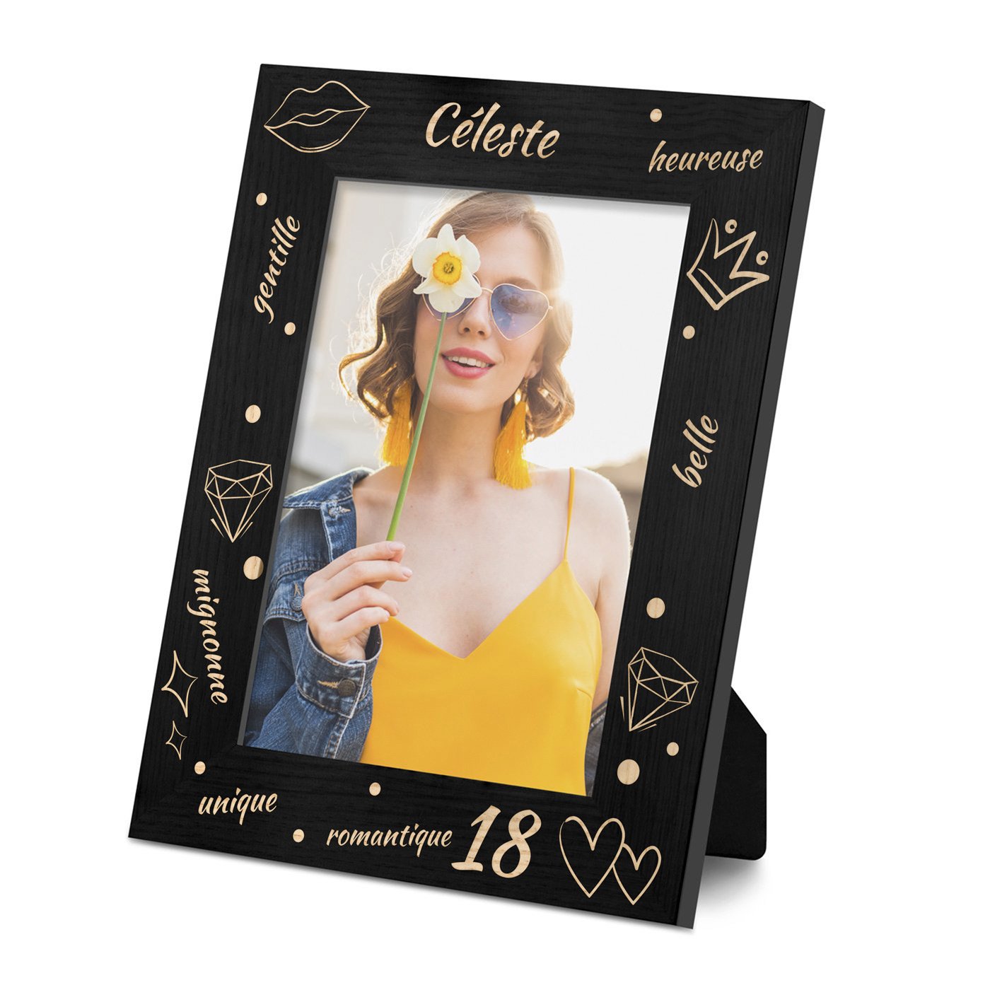 Marco de fotos personalizado Murrano para el cumpleaños número 18 de su amiga