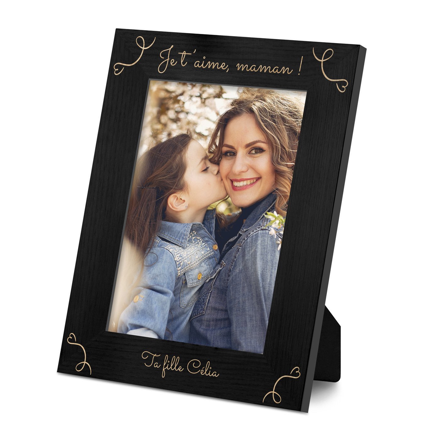 Marco de foto personalizado Murrano - Negro para mamá