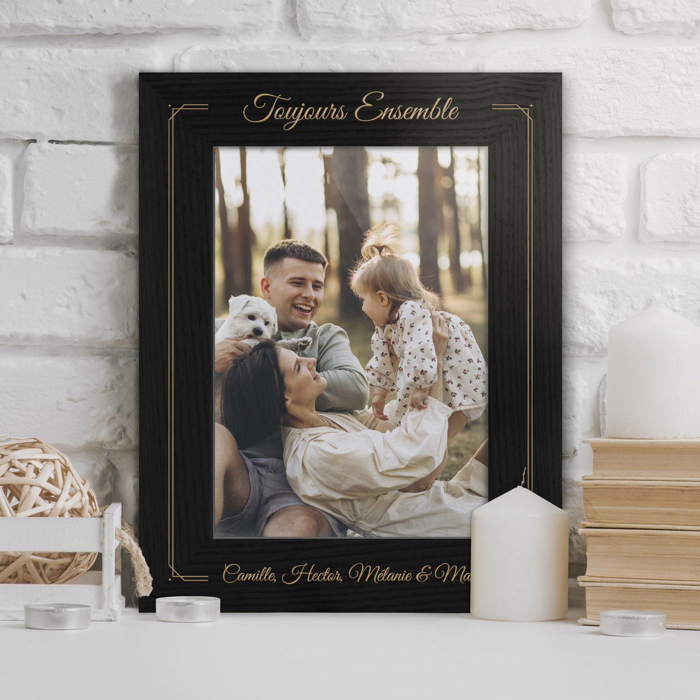 Marco de fotos personalizado Murrano para una fiesta de bienvenida a casa