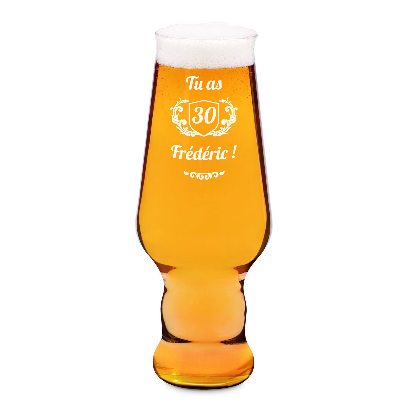 Vaso de cerveza personalizado Murrano Splendour de Krosno para su 30º cumpleaños