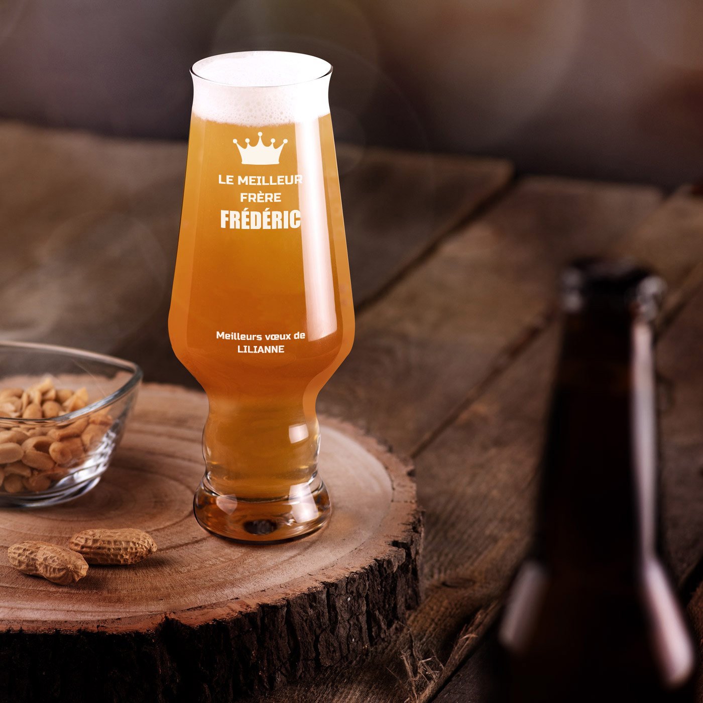 Copo de cerveza Murrano Splendour personalizado con grabado para hermano
