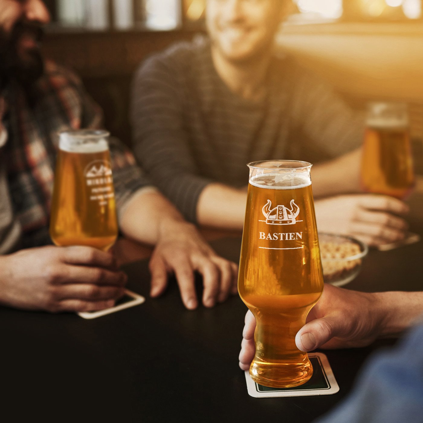Verre à bière Murrano Splendour de Krosno avec gravure pour lui, guerrier