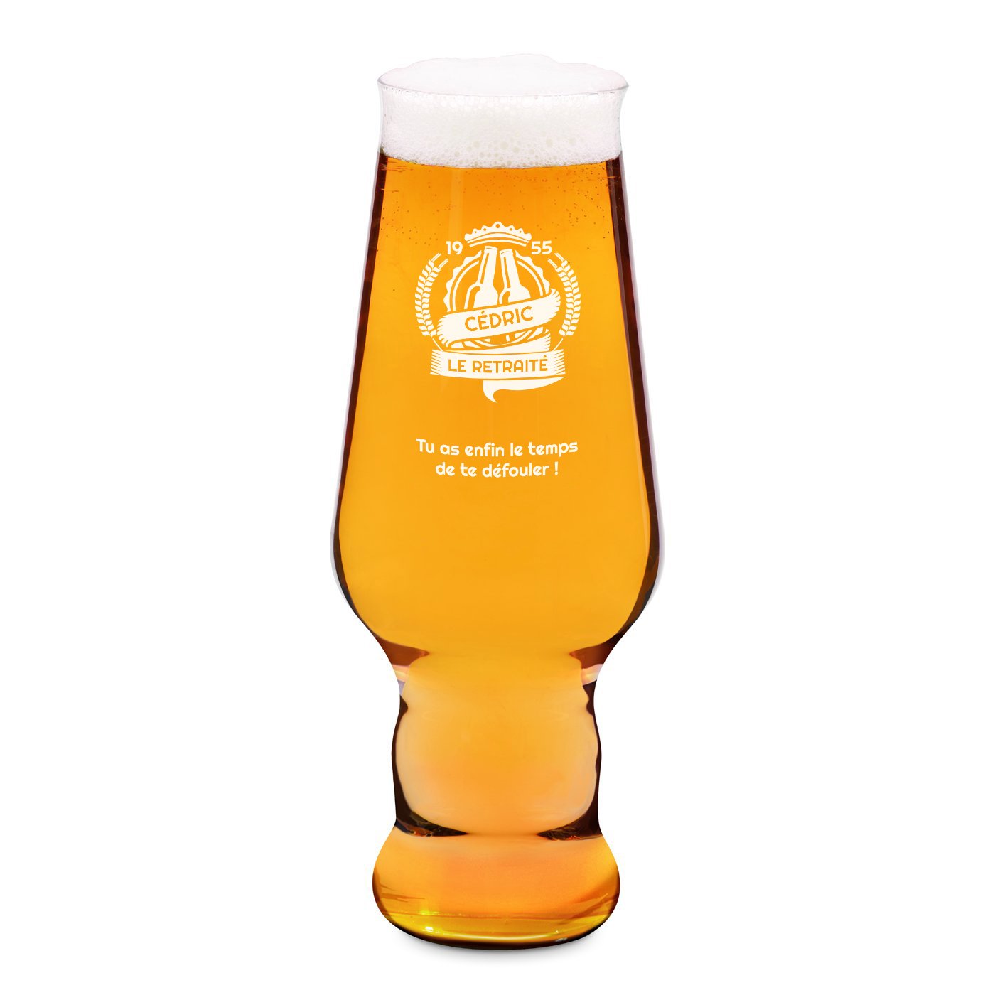 Vaso de cerveza personalizado Murrano Splendour de Krosno para jubilación