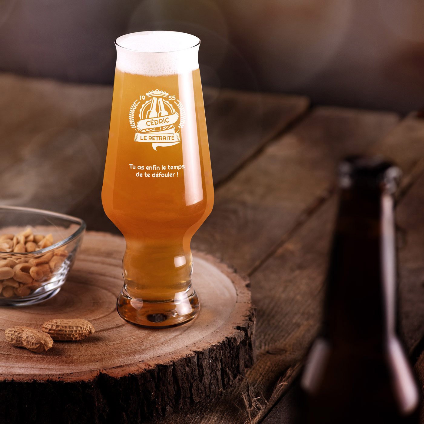 Vaso de cerveza personalizado Murrano Splendour de Krosno para jubilación