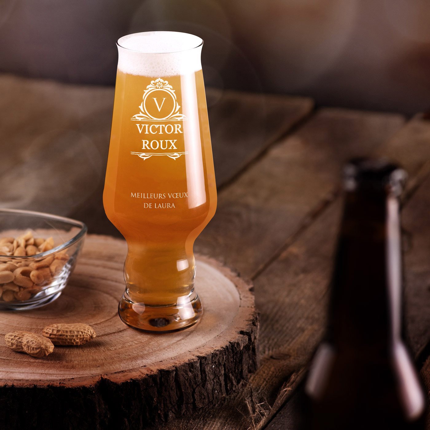 Verre à bière personnalisé Murrano Splendour de Krosno pour lui