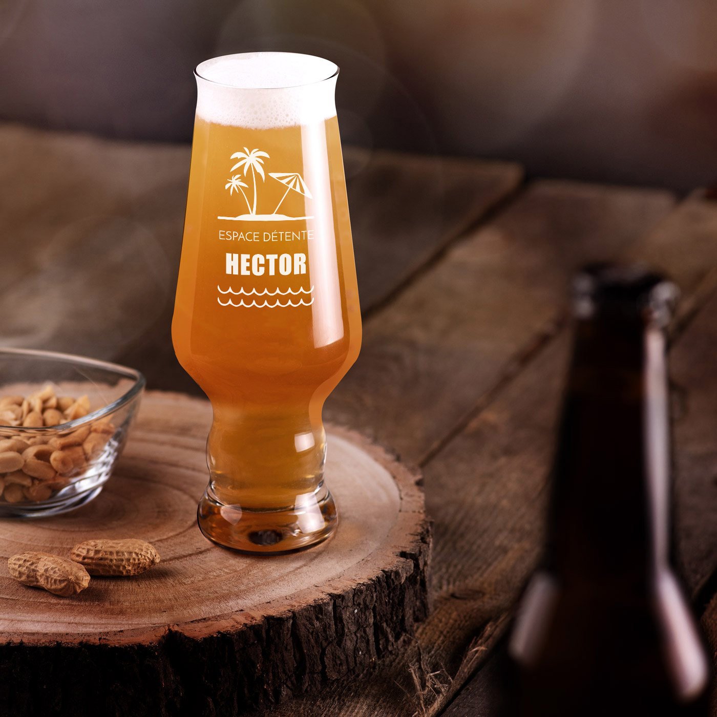Verre à bière Murrano Splendour Krosno avec gravure pour fan de relaxation masculine